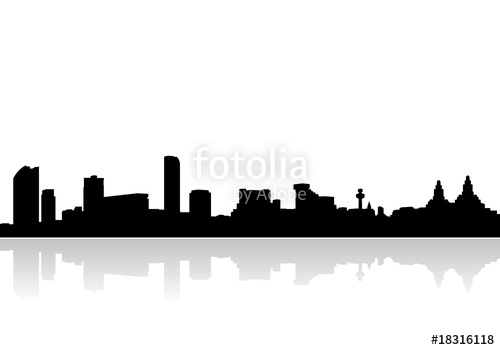 500x350 Liverpool Skyline Vector Stock Image And Royalty Free Vector