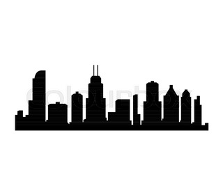 320x280 Chicago City Skyline Silhouette Stock Vector Colourbox