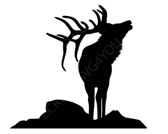 340x270 Bull Elk Drawing Etsy
