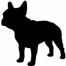 225x225 French Bulldog Silhouette Set Of 4 Art Print, Black And White Dogs