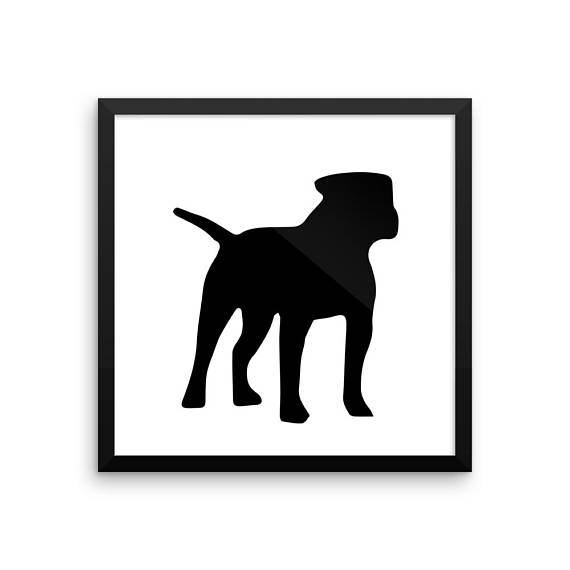 570x570 American Bulldog Silhouette Digital Download, Dog Silhouette