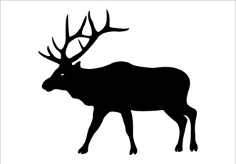 331x231 Bull Elk Silhouette Clip Art