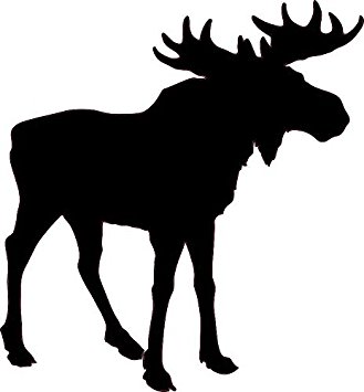 329x355 5.25in X 5.5in Bull Moose Silhouette Sticker Wildlife