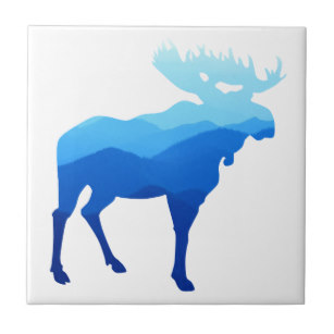 307x307 Moose Silhouette Ceramic Tiles Zazzle