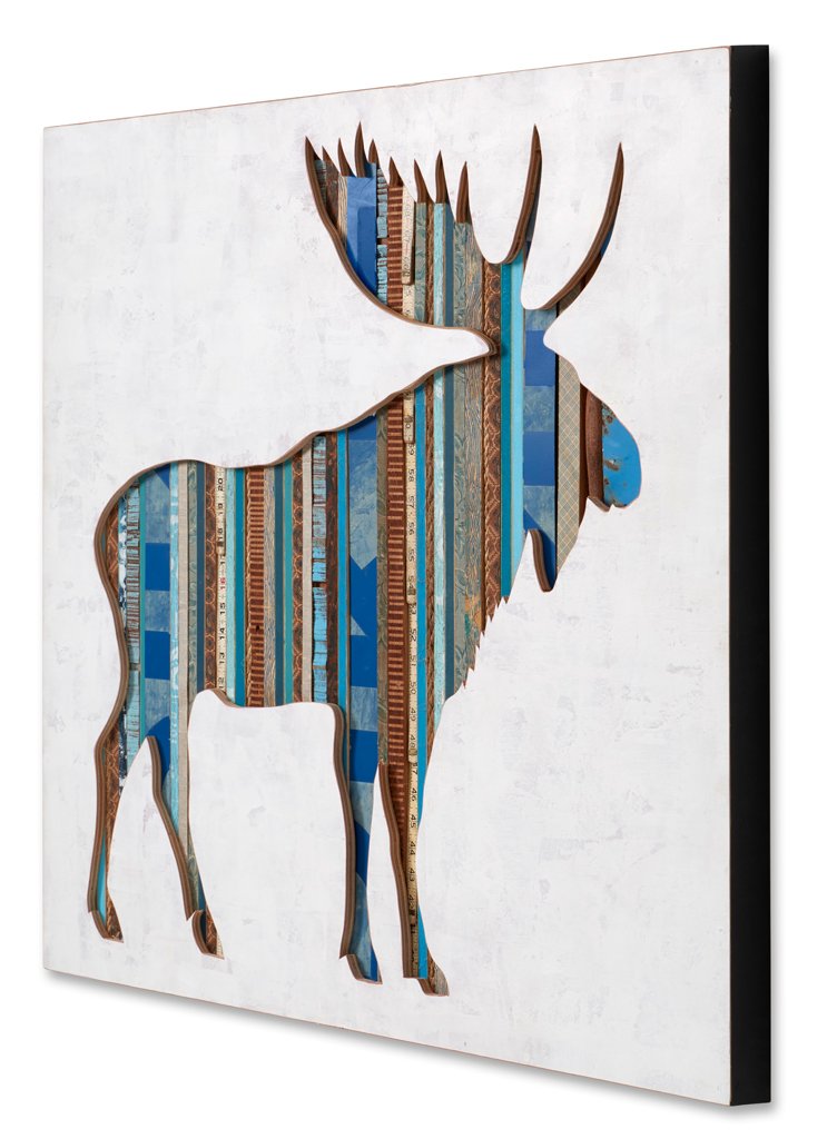 752x1024 Bull Moose Mixed Media Silhouette Art Dolan Geiman