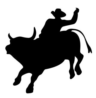 320x329 Bull Rider Silhouette 3 Decal Sticker