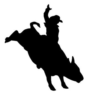 306x330 Bull Rider Silhouette 5 Decal Sticker