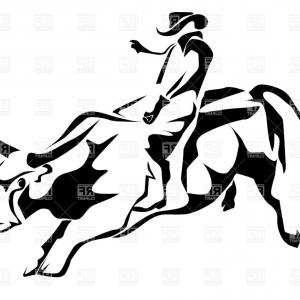 300x300 Bull Riding Rodeo Cowboy Drawing Vector Createmepink