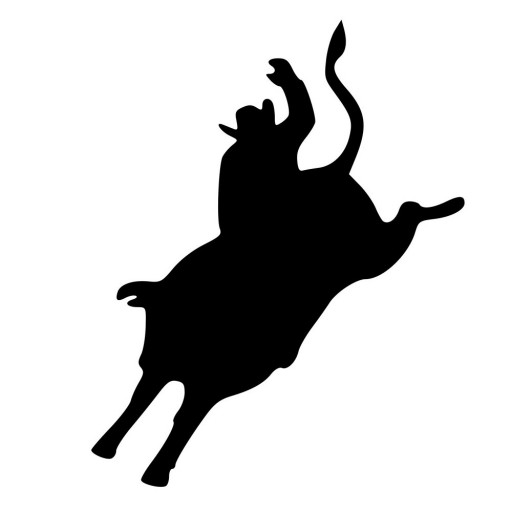 512x512 Cowboy Riding A Bull Silhouette Die Cut Decal Car Window Wall
