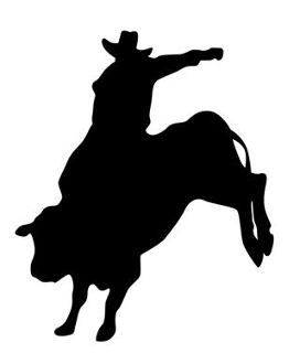 272x330 Bull Rider Silhouette 2 Decal Sticker