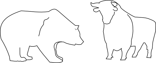 600x243 Bull And Bear Clip Art Free Vector 4vector