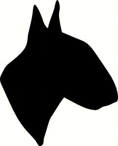 244x300 English Bull Terrier, Wall Car, Sticker, Silhouette, Great Gift