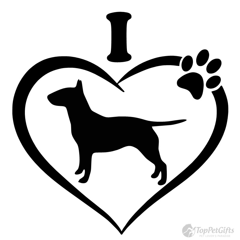 800x800 I Love My Bull Terrier Decal