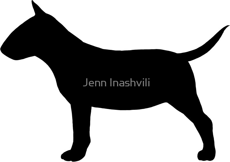 800x565 Miniature Bull Terrier Silhouette(S) Stickers By Jenn Inashvili