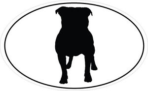 300x185 Staffordshire Bull Terrier Silhouette In An Oval Shape Sticker