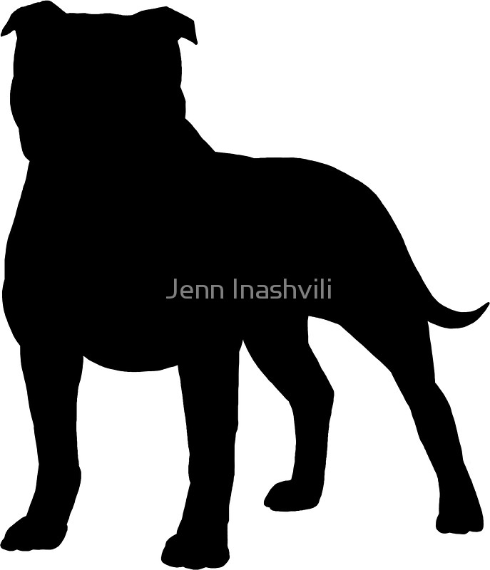 687x800 Staffordshire Bull Terrier Silhouette(S) Stickers By Jenn