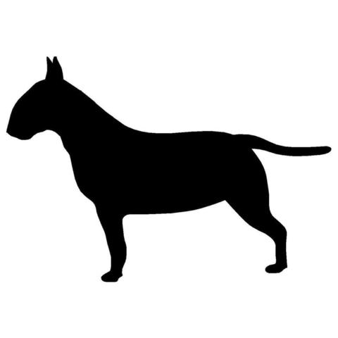 480x480 Bull Terrier Silhouette Full Body Side View Sticker (4.5 X 3.1