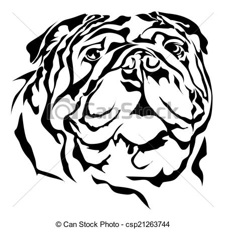 450x457 Bulldog Vector Silhouette On White Background Eps Vector