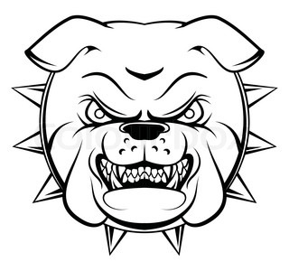 320x300 Vector Image Of An Dog Face (Bulldog) On White Background Stock