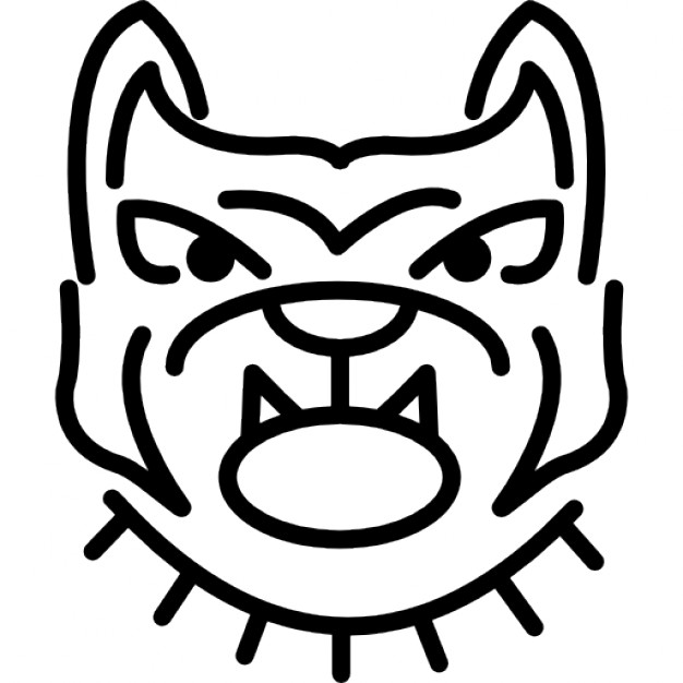 626x626 Angry Bulldog Face Outline Icons Free Download