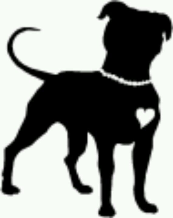 570x720 Pitbull Dog Head Silhouette