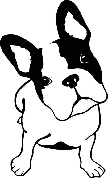 350x573 Coloriage De Chien Bouledogue Silhouette