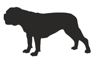 320x205 Bulldog Silhouette Decal Sticker