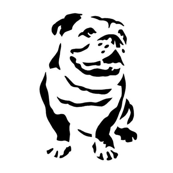 564x564 Simple Black Ink Bulldog Silhouette Tattoo Design