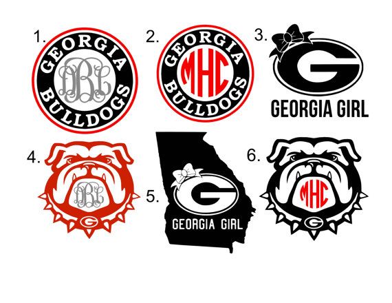 570x440 Georgia Bulldog Monogram Georgia Bulldogs, Monograms