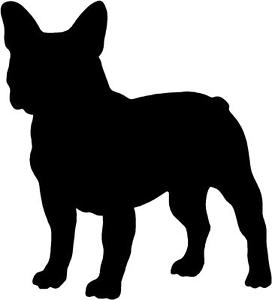 272x300 French Bulldog Silhouette Sticker, Vinyl Decal, Dog, Puppy 245mm X