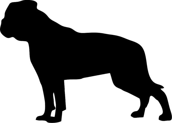 570x409 American Bulldog Silhouette Custom Die Cut Vinyl Decal Sticker