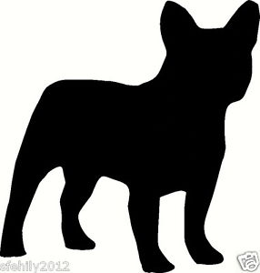 286x300 French Bulldog, Silver Wall Sticker Decal, Silhouette. Great Gift