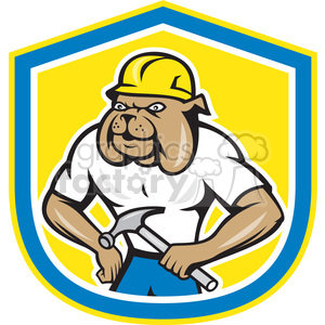 300x300 Royalty Free Bulldog Construction Worker Logo 391429 Vector Clip
