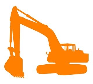 320x289 Excavator Silhouette 1 Decal Sticker