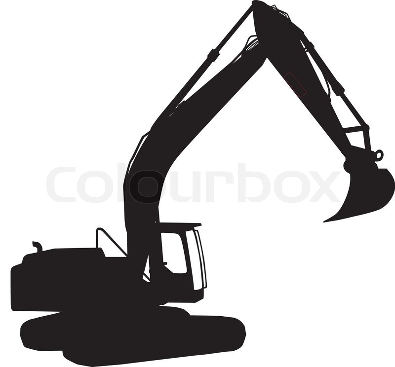 800x744 Bagger Rechts Silhouette Stock Vector Colourbox