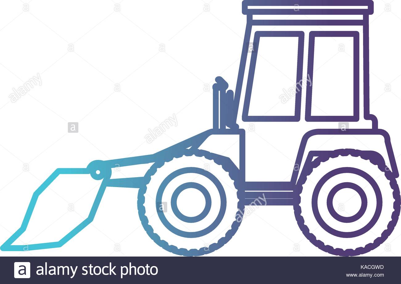 1300x920 Bulldozer Flat Ico Gradient Color Silhouette From Blue To Purple