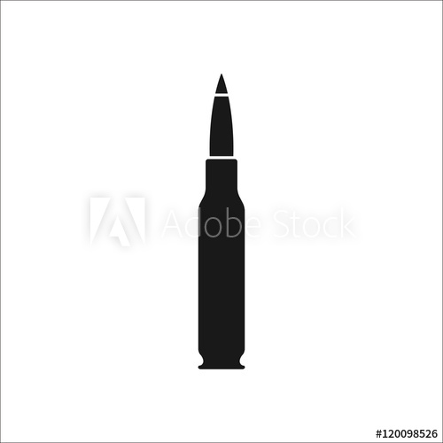 500x500 Bullet Sign Silhouette Icon On Background