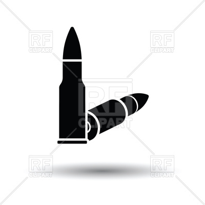 400x400 Rifle Ammo Silhouette On White Background Royalty Free Vector Clip
