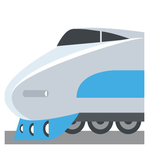 512x512 High Speed Train With Bullet Nose Emoji Vector Icon Free
