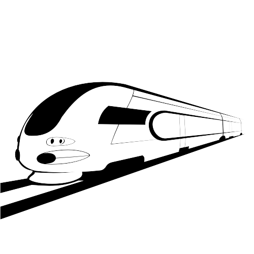 500x500 Abstract Sketch Black Amp White Bullet Train