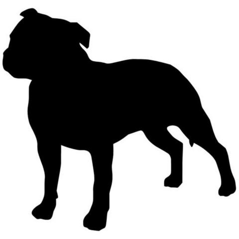 480x480 Pit Bull Silhouette No Ear Crop Small Sticker Barking Bullies