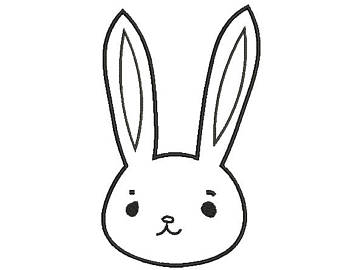 340x270 Bunny Applique Embroidery Design. Silhouette Easter Rabbit.