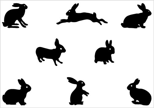 502x352 Bunny Head Silhouette Clipart
