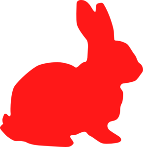 291x300 Red Bunny Silhouette Clip Art