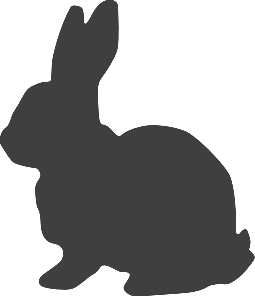510x593 Dark Grey Bunny Facing Left Clip Art