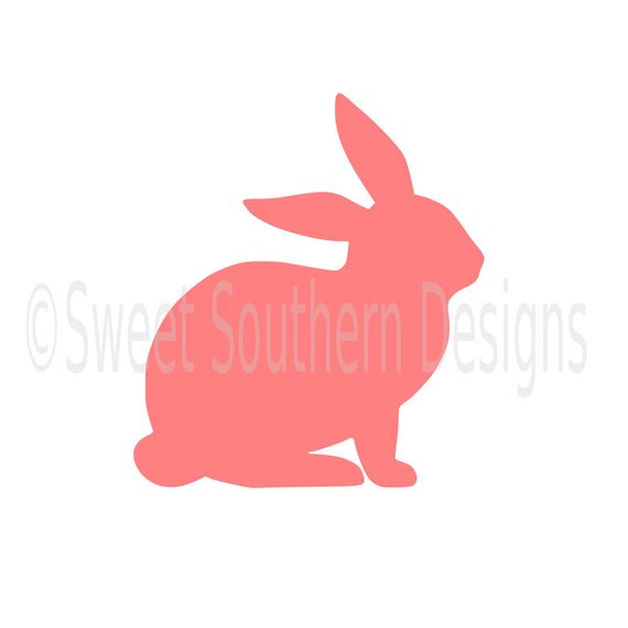 570x570 Bunny Rabbit Outline Easter Spring Svg Dxf Instant Download