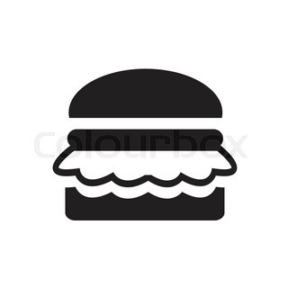 320x320 Burgers Vector Icons Or Elements For Logo. Silhouette Burger