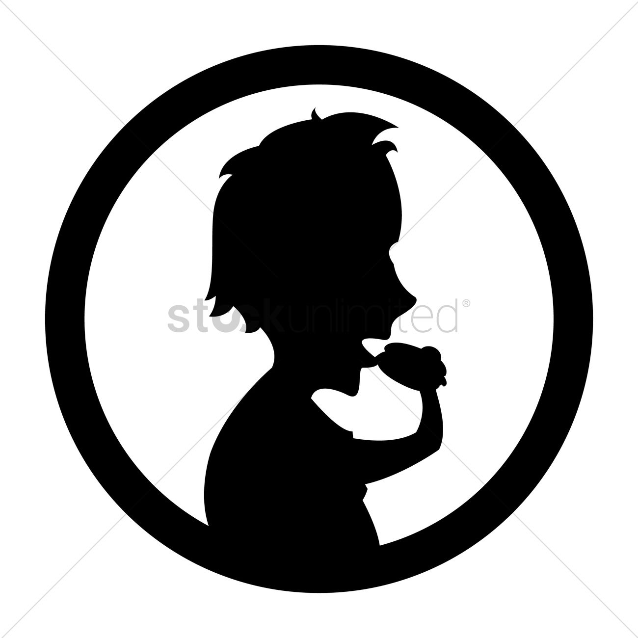 1300x1300 Silhouette Of Man Eating Burger Vector Image