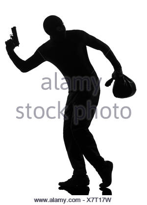 300x418 Thief Criminal In Silhouette Studio Isolated On White Background
