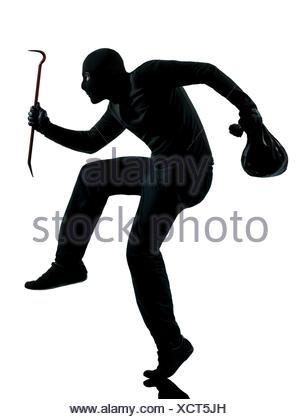 300x419 Thief Criminal Walking Quiet In Silhouette Studio Isolated